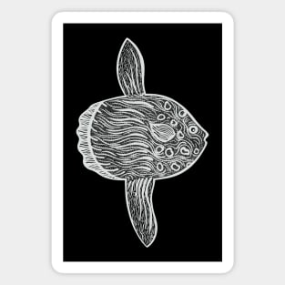 Mola or Ocean Sunfish - hand drawn sea fish design Magnet